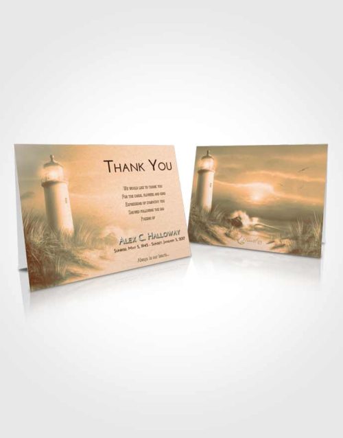 Funeral Thank You Card Template Soft Dusk Lighthouse Serenity