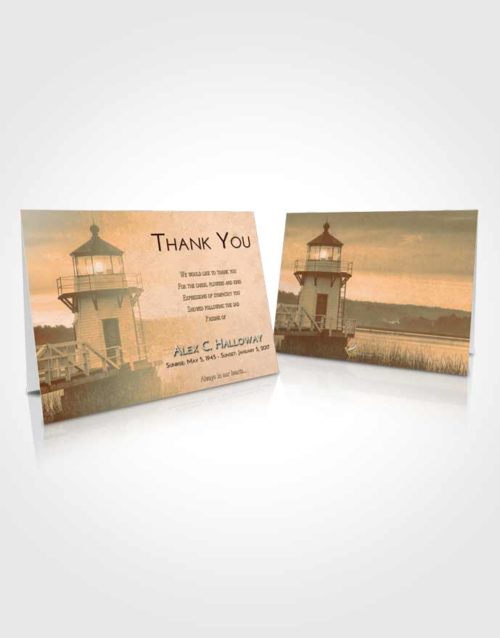 Funeral Thank You Card Template Soft Dusk Lighthouse Surprise