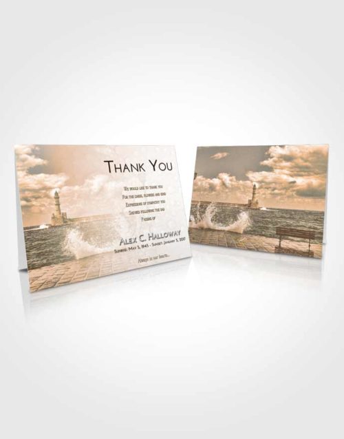 Funeral Thank You Card Template Soft Dusk Lighthouse in the Tides