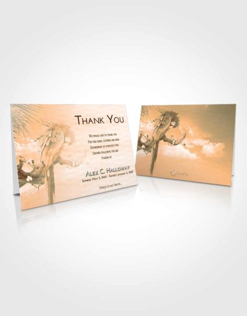 Funeral Thank You Card Template Soft Dusk Magical Parrot