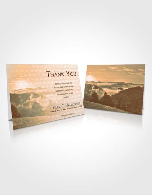 Funeral Thank You Card Template Soft Dusk Misty Forest
