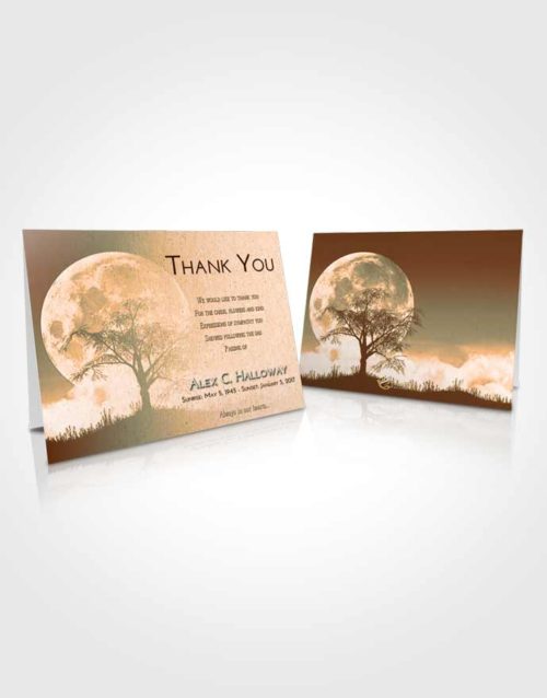 Funeral Thank You Card Template Soft Dusk Moon Peace