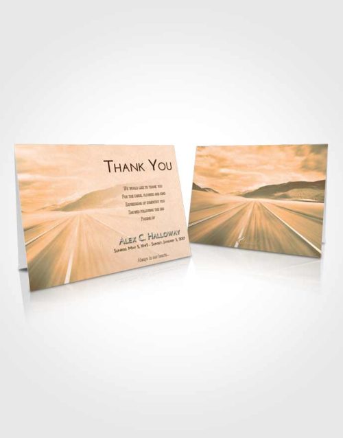Funeral Thank You Card Template Soft Dusk Morning Highway