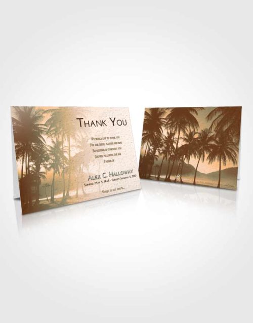 Funeral Thank You Card Template Soft Dusk Palm Paradise