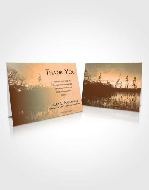 Funeral Thank You Card Template Soft Dusk Serenity Lake