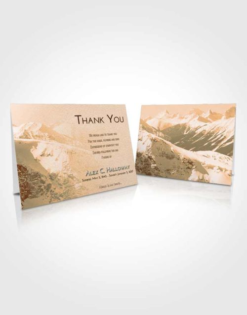 Funeral Thank You Card Template Soft Dusk Snowy Mountains