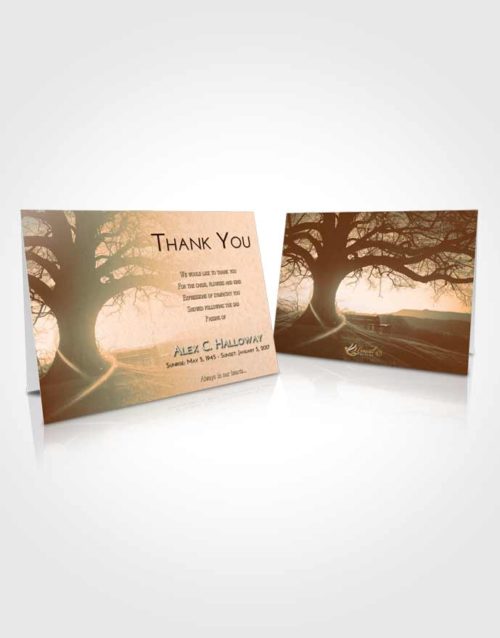 Funeral Thank You Card Template Soft Dusk Tree Serenity
