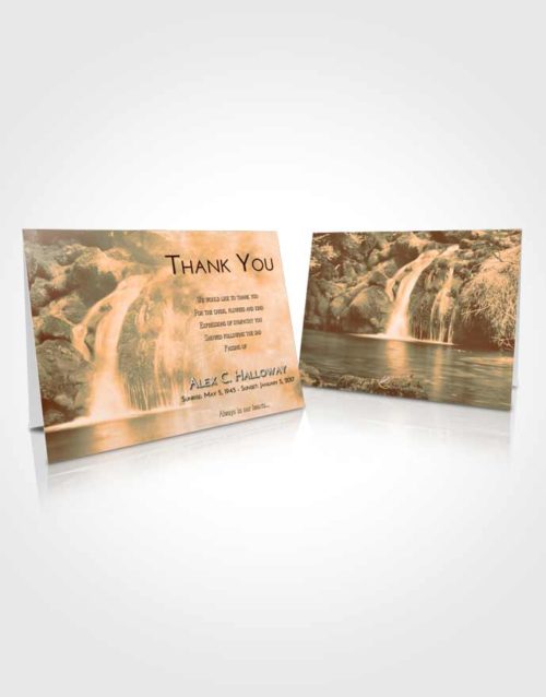 Funeral Thank You Card Template Soft Dusk Waterfall Clarity