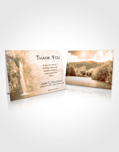 Funeral Thank You Card Template Soft Dusk Waterfall Happiness
