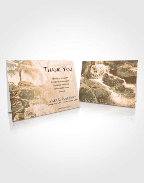 Funeral Thank You Card Template Soft Dusk Waterfall Masterpiece