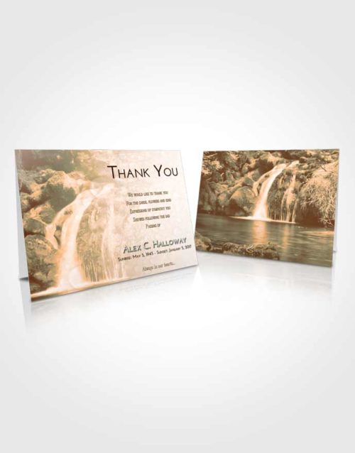 Funeral Thank You Card Template Soft Dusk Waterfall Paradise