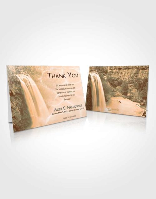 Funeral Thank You Card Template Soft Dusk Waterfall Serenity