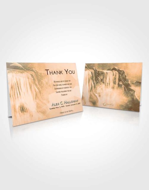 Funeral Thank You Card Template Soft Dusk Waterfall Tranquility