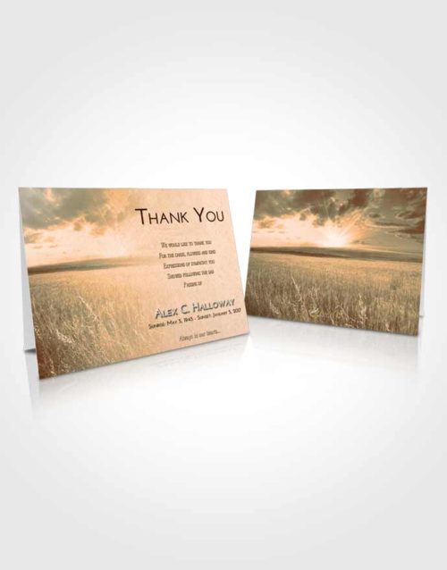 Funeral Thank You Card Template Soft Dusk Wheat Fields