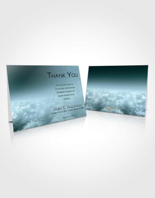 Funeral Thank You Card Template Soft Emerald Love Return to the Clouds