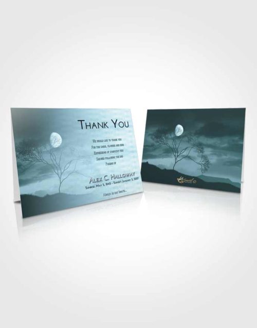 Funeral Thank You Card Template Soft Emerald Love Soft Moonlight