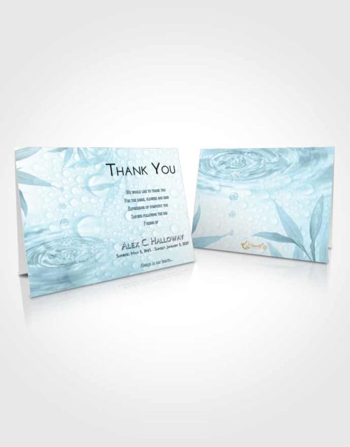 Funeral Thank You Card Template Soft Emerald Love Water Droplet