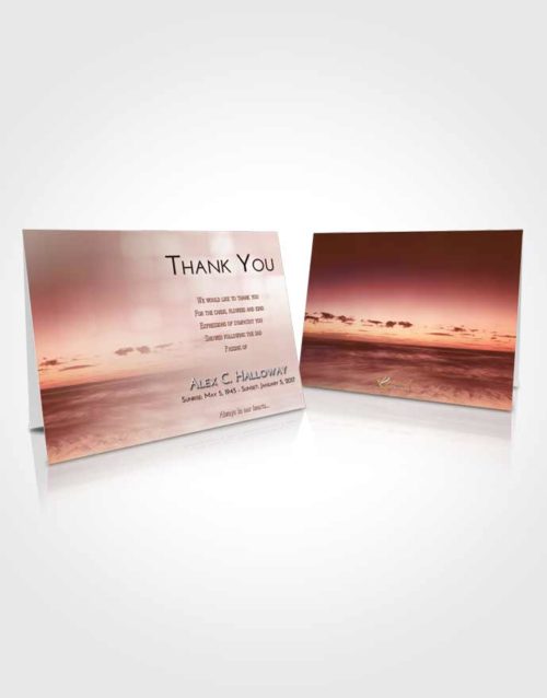 Funeral Thank You Card Template Strawberry Love Beautiful Sunset