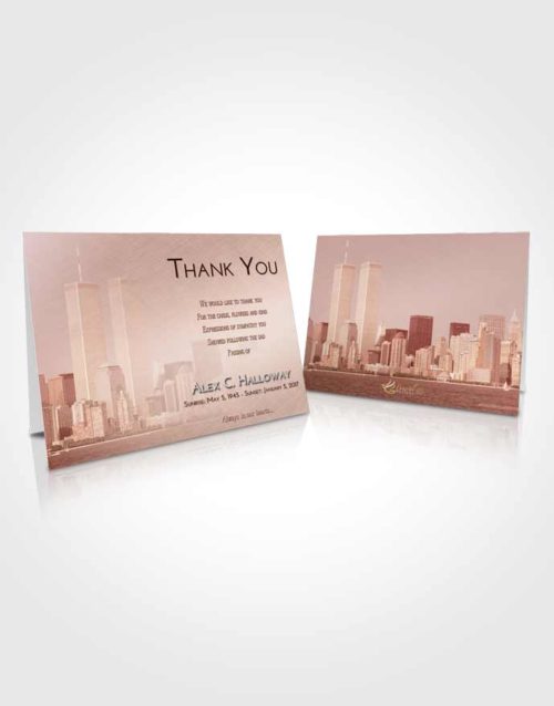 Funeral Thank You Card Template Strawberry Love Cityscape
