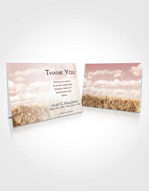 Funeral Thank You Card Template Strawberry Love Grassland