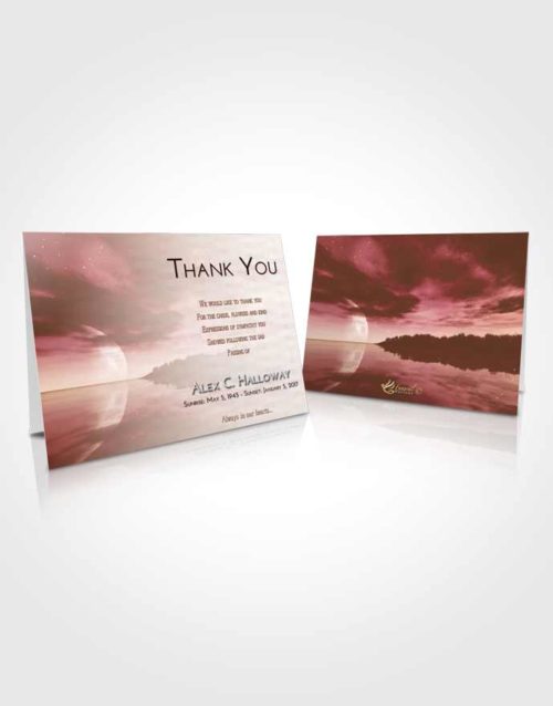 Funeral Thank You Card Template Strawberry Love Illuminated Evening