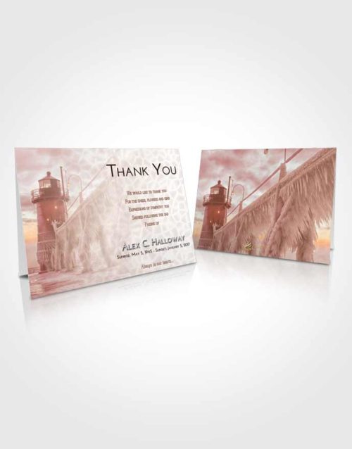 Funeral Thank You Card Template Strawberry Love Lighthouse Tranquility