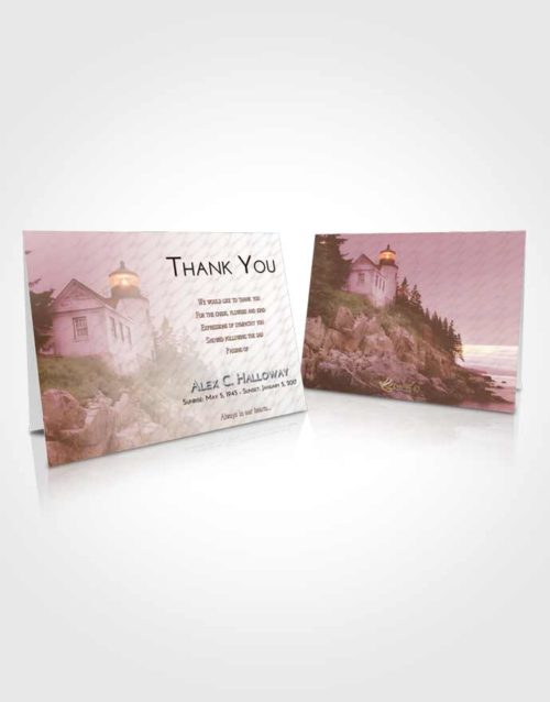 Funeral Thank You Card Template Strawberry Love Lighthouse on the Rocks