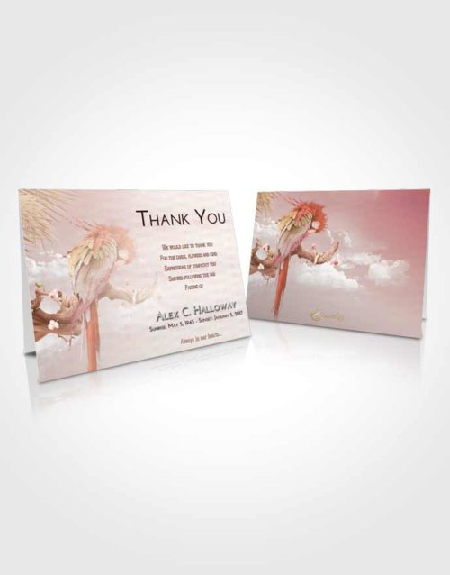 Funeral Thank You Card Template Strawberry Love Magical Parrot