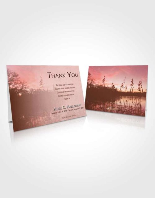 Funeral Thank You Card Template Strawberry Love Serenity Lake