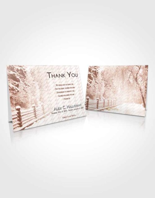 Funeral Thank You Card Template Strawberry Love Snow Walk