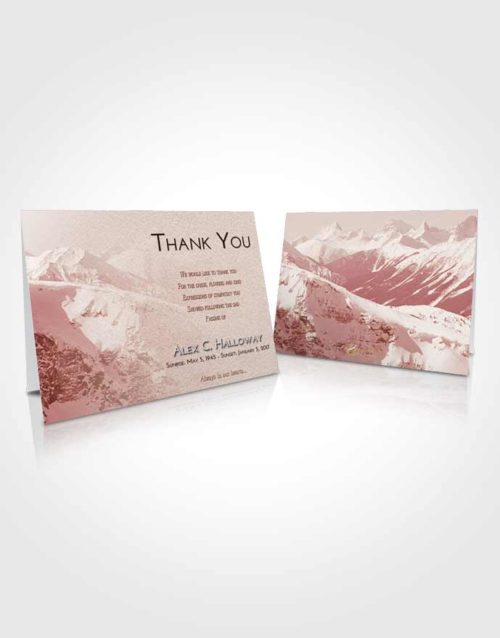 Funeral Thank You Card Template Strawberry Love Snowy Mountains