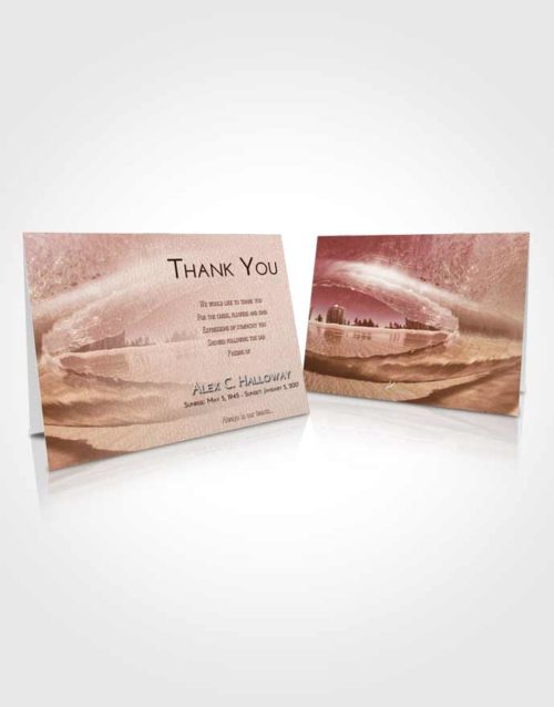 Funeral Thank You Card Template Strawberry Love Summer Waves