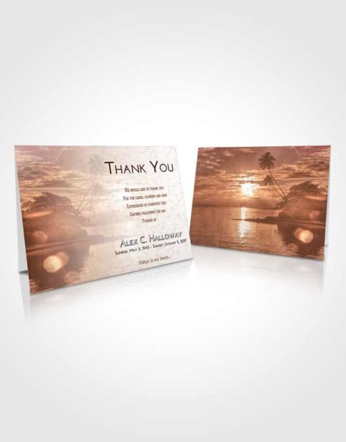 Funeral Thank You Card Template Strawberry Love Tropical Beach