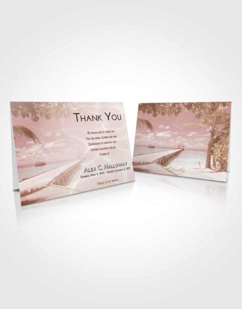 Funeral Thank You Card Template Strawberry Love Tropical Ocean Walk