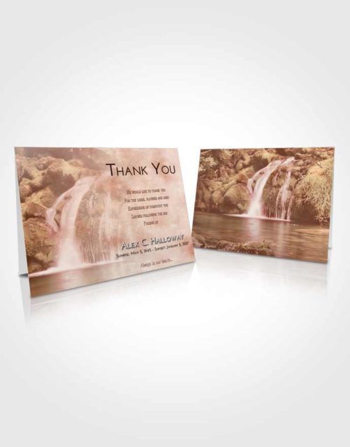 Funeral Thank You Card Template Strawberry Love Waterfall Clarity