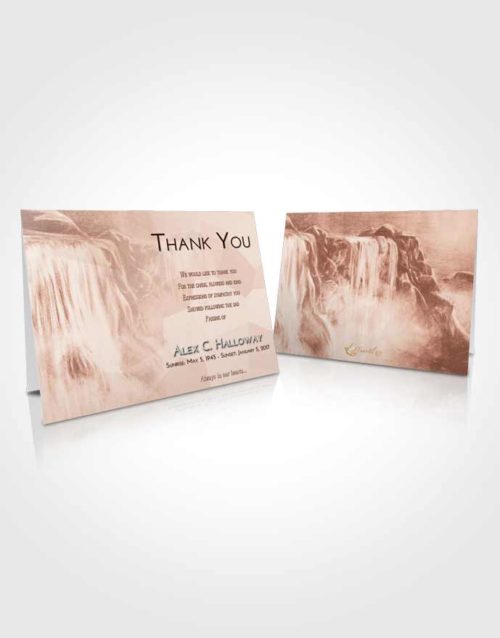 Funeral Thank You Card Template Strawberry Love Waterfall Tranquility