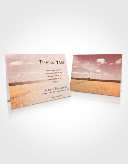 Funeral Thank You Card Template Strawberry Love Wheat Serenity