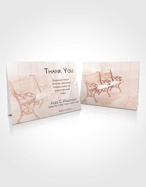 Funeral Thank You Card Template Strawberry Love Winter Bench