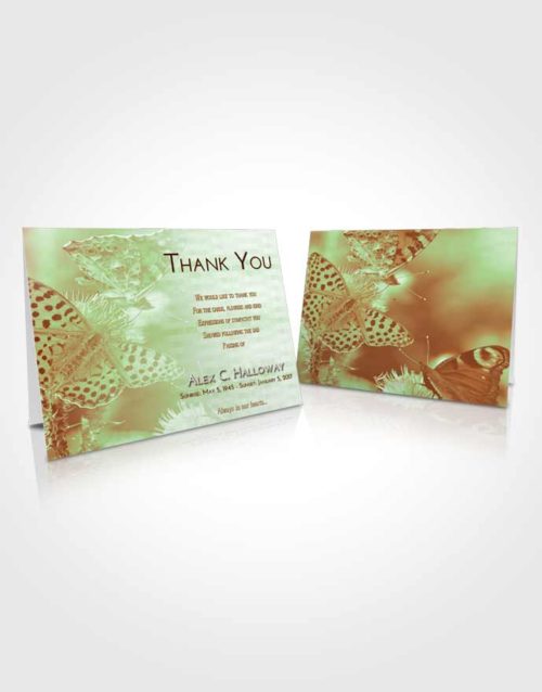 Funeral Thank You Card Template Strawberry Mist Butterfly Peace