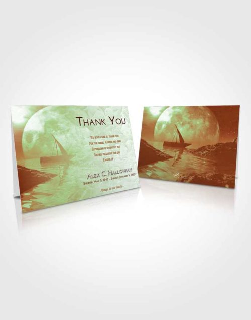 Funeral Thank You Card Template Strawberry Mist Calm Waters
