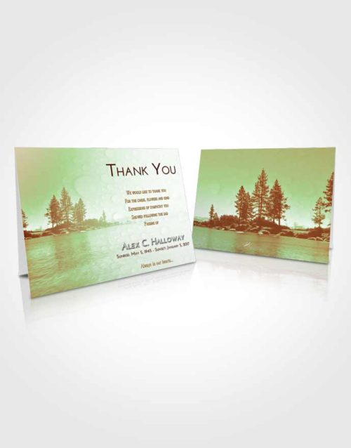 Funeral Thank You Card Template Strawberry Mist Coral Waters