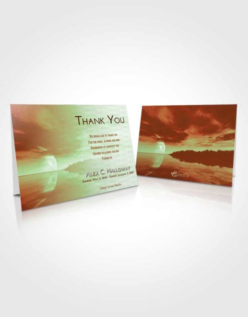 Funeral Thank You Card Template Strawberry Mist Illuminated Evening