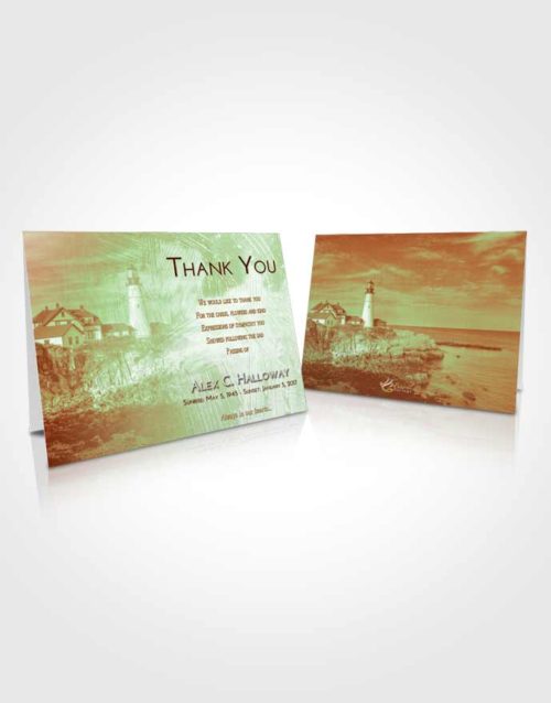 Funeral Thank You Card Template Strawberry Mist Lighthouse Journey