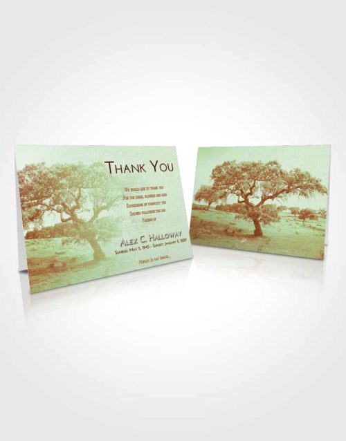 Funeral Thank You Card Template Strawberry Mist Loving Leaves