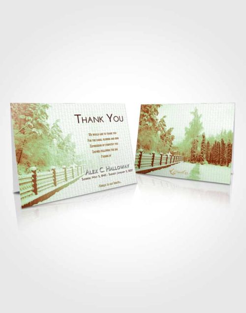 Funeral Thank You Card Template Strawberry Mist Snow Garden