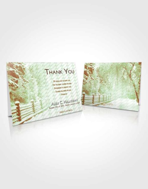 Funeral Thank You Card Template Strawberry Mist Snow Walk