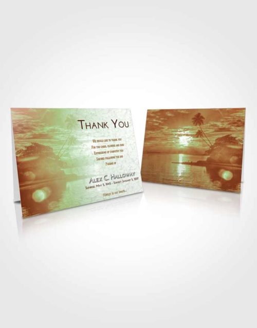 Funeral Thank You Card Template Strawberry Mist Tropical Beach