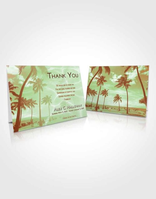 Funeral Thank You Card Template Strawberry Mist Tropical Breeze