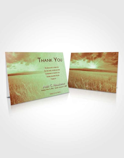 Funeral Thank You Card Template Strawberry Mist Wheat Fields