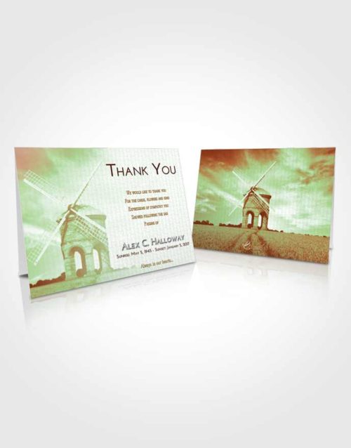 Funeral Thank You Card Template Strawberry Mist Windmill of Honor